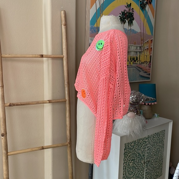 Judith March Neon Pink Crochet Top - Picture 3 of 14